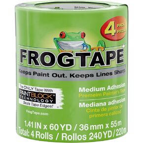 FrogTape Multi-Surface Painters Tape with PAINTBLOCK, 1.5 Inch Wide (1.41 In. x 60 Yds), Medium Adhesion, Green, 1 Roll (1358465)