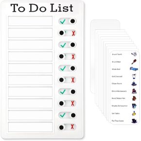 Checklist Task Board, Detachable Sliding Routine Chores Chart with Glue Sheet and 10pcs Blank Paper Cards to do List Checklist Board for Kids and Adults Home School Office Supplies