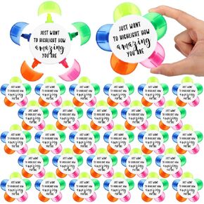 30 Inspirational Highlighters Brush Tip Affirmation Gifts for Students Awards Gifts Bulk from Teachers (Flower, inspirational Pattern)