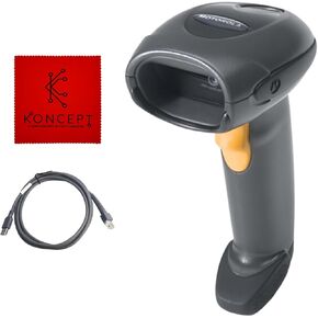 Zebra DS4208 Symbol Barcode Scanner Bundle - 1D/2D, Corded, Handheld, Standard Range - 1 Year Warranty - with New USB Cable & Microfiber Cleaning Cloth (Renewed)