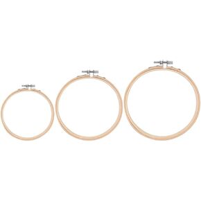 3 Pcs 4 Inch 5 Inch 6 Inch Adjustable Wood Embroidery Hoops Needlework Hoop Frame Hand Sewing Hoop Cross Stitch Craft Hoop Frame Embroidery Ring Frames