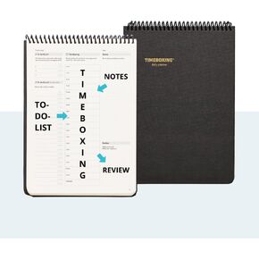 Timeboxing Planner, Daily To Do List, Timebox Will Make You More Productive - Get More Done, Ideal for Office,Home & School, Spiral Bound,Undated,7x9