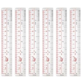 BAYTORY 6 Pack Clear Plastic Rulers 6 Inch, Transparent Acrylic Small Ruler, Measuring Drafting Tools, Metric Bulk Rulers with Centimeters and Inches for School Home Office (Clear 6 Inch)