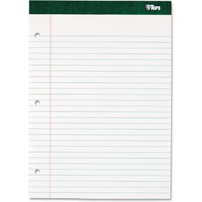 TOPS 63379 Double Docket Writing Pad, 8 1/2 x 11 3/4, Legal/Wide, White, 100 Sheets