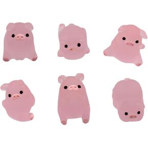 FANIX 20 pcs Luminous Mini Resin Pig,Miniature Pig Glow in The Dark，Landscape DIY Terrarium Home Decor