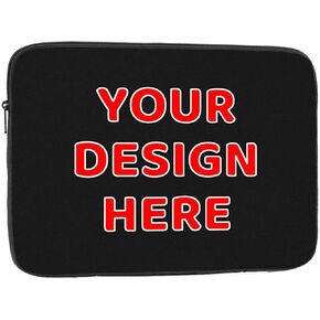Personalized Laptop Sleeve Bag 17 Inch Custom Protective Case with Photo Text Business Briefcase Shockproof Computer Cases for Laptops Portable Sleeves Customized for Men Women, Pure Black