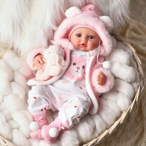 BABESIDE Lifelike Reborn Baby Dolls Girl - 17 Inch Realistic Newborn Baby Doll with Poseable Body, Real Life Toys with Accessories for 3+ Year Old Kids Gifts Role Play, Collection