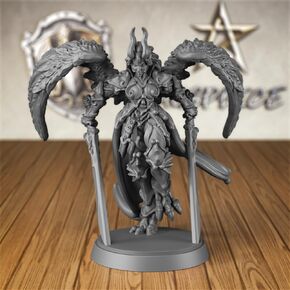 AUSPDICE Angel Fighter DND Miniatures for RPG, Dark Angel Miniature Figure Suitable for D&D and Other Fantasy Role-Playing Games