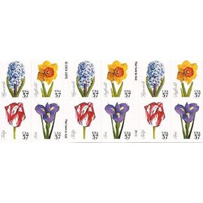 Scott 3900-3903: Spring Flowers (Tulip, Hyacinth, Iris, Daffodil): Booklet of Twenty 37c Stamps