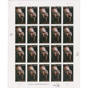 USPS Arthur Ashe (1943-93) Tennis Player (Sheet of 20) 37 Cent Postage Stamps 2005 Scott #3936