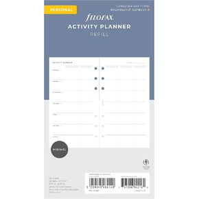 Filofax Lifestyle Refill, Personal Size, Organizer Refill, White Paper, Activity Planner, 56 Sheets (B132847)