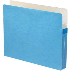 Smead File Pocket, Straight-Cut Tab, 1-3/4" Expansion, Letter Size, Blue, 25 per Box (73215)