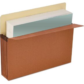 Universal 15343 3 1/2 Inch Expansion File Pockets, Straight Tab, Letter, Redrope/Manila, 25/Box