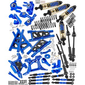 RC Upgrades Part for 1/10 Rustler 4x4(VXL) 4WD,Driveshafts &Shocks Absorber &Turnbuckles & Suspension Arms &Shock Towers &Caster Block,Steering Blocks,Axle Carriers &Steering,Navy Blue