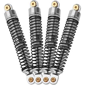 4pcs Aluminum Alloy Front and Rear Shock Absorber Spring Damper for LOSI Mini LMT 1/18 4X4 Brushed Monster Truck RTR LOS01026 Metal Upgrade Parts (silver)