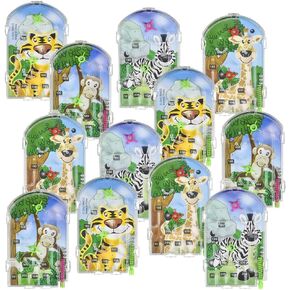 Gamie Mini Zoo Animal Pinball Games, Set of 24, Safari Party Favors for Kids, Party Goodie Bag Fillers, Holiday Stocking Stuffers, Road Trip Toys, Great Prize Bin Addition