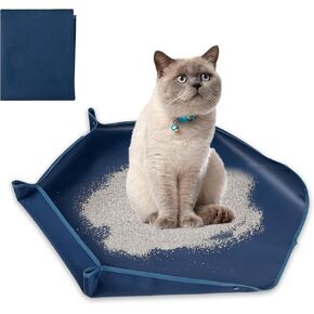 Travel Litter Box for Cats,ZINGTERRA Large Size Portable Litter Box, Foldable Cat Litter Box,Packable Waterproof Cat Supplies for Cat Kitten Indoor Outdoor (Great for Traveling with Kitty) 29.5Inch