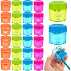 Mr. Pen- Pencil Sharpeners Manual, 24 Pack, Dual Hole, Colorful Pencil Sharpeners Handheld Pencil Sharpener, Colored Pencil Sharpener for Kids, Small Pencil Sharpener, Manual Pencil Sharpeners