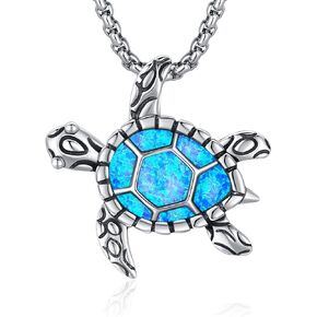 الحيوان القط/البقرة/البومة/الدلفين/السلحفاة قلادة فضة Moonstone أذن البحر شل كريستال أوبال لطيف الحيوانات مجوهرات هدية للنساء in Kuwait