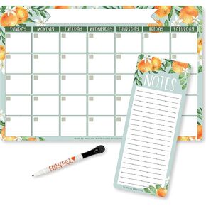 Magnetic Dry Erase Calendar for Fridge - Clementine Magnetic Fridge Calendar Dry Erase Magnetic Calendar for Refrigerator, White Board Calendar for Wall, Dry Erase Board Calendar, Magnetic Notepad