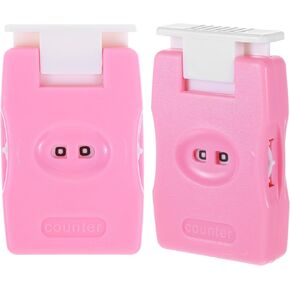 Mabor 2Pcs Stitch Counters for Crocheting Knitting Plastic Crochet Row Counter Pink Mini Crochet Counter Knitted Manual Finger Counter Tool for Craft Yarn, Crocheting Supplies
