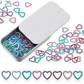 60Pcs Heart-Shaped Metal Stitch Markers Metal Stitch Markers Colorful Crochet Stitch Markers with Storage Box Knitting Markers Crochet Markers for Crocheting Clothing Tag DIY Craft Project