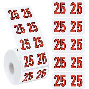 500pcs 2025 Year Stickers, 1.5x0.75in 2025 New Year Stickers File Folder Year Chart Labels Color Number Coded Stickers 25 Year Labels for Tab File Folders Office Supplies (White)