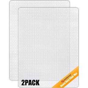 SHAREWIN Office Chair Mat for Carpet - Transparent Heavy Duty Anti-Slip Under Desk Protector for Low &Medium Pile Carpeted Floors, Plastic Rolling Computer Mats, 29"x47", Clear, Shipped Flat (2 Pcs)