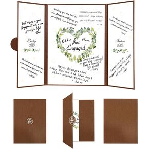 Vlipoeasn Brown Engagement Party Decorations - Tree Texture Creative Engagement Guest Book Alternative, Engagement Greeting Card Gifts for Couple, Engagement Decorations Party Supplies