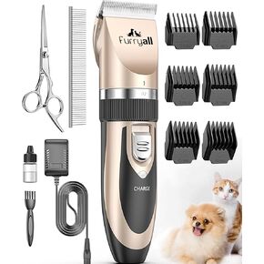 Dog Grooming Clippers Low Noise Cordless Rechargeable Electric Quiet Hair Clipper Set for Dogs Cats Pets