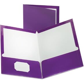 Oxford 5049526 Metallic Folder, 2 PKt, 150 Sht Cap, 8-1/2-Inch x11-Inch , 25/BX, PE