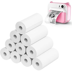Thermal Print Camera Paper Rolls Thermal Paper for Kids Camera Refill Print Paper 12 Rolls White Zero Ink Printing Paper Till Rolls for Credit Card Instant Print Camera