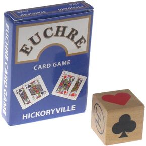Euchre Playing Cards (2 Euchre Decks in One Box) Bundle with Suit Marker Dice