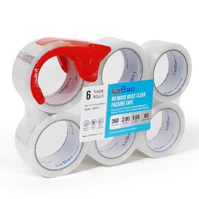 No Noise Silent Packing Tape，2.05 Mil x 2.36" x 60 Yards, 6 Rolls, Heavy Duty Clear Noiseless Packaging Tape for Shipping Packaging Moving Sealing