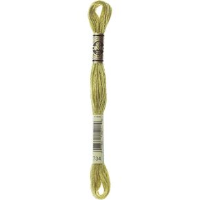 DMC 117-734 Six Strand Embroidery Cotton Floss, Light Olive Green, 8.7-Yard