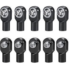 10Pcs RC Link Tie Ball Joint M3 Ball Head Metal Rod Ends Tie Rod End Ball Joint Link Ball Head Holder for 1/10 Tra-xxas Slash 4x4 Telluride Stampede Rustler RC Crawler Car Upgrade (Black)