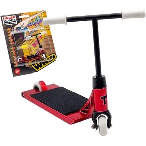 TAILWHIP Finger Scooter Metal, Durable Mini Scooter for Incredible Tricks, Compatible with Tech Deck Fingerboards, Bikes & Skate Parks, Improve Hand Motor Skills, Perfect Toy for Kids & Adults, red