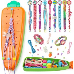BIRANCO. DIY String Crafts Toy for Kids Ages 6-12, Friendship Bracelet Making Kit for Girls 7 8 9 10 11 Years Old, Great Birthday Gift Idea for Teen Girl-Carrot Style