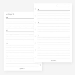 Half Letter Undated Week on Two Pages Planner Insert 8-Disc Agenda Refill for Levenger Circa Junior, Arc by Staples, TUL Junior 5.5 x 8.5 in (Horizontal Lined)