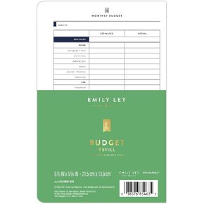 Emily Ley Simplified System Budget Refill, 5 3/8" x 8 1/2", White