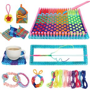 Maxuni Weaving Looing Kit Toys و DIY Arts and Warks for Kids and Comple ، حلقات نسج لسوار Potholder & Friends