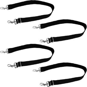 4pcs Horse Blanket Rug Leg Straps, 28-55 Inch Black Nylon Horse Blanket Straps with Swivel Zinc Alloy Clip Adjustable Horse Blanket Belly Tail Straps Replacement Accessory for Horse Gear