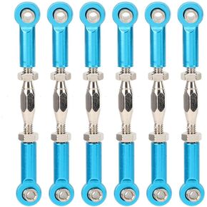 RC Pull Rod, 6Pcs Adjustable Servo Links Tie Rod Aluminum Alloy Turnbuckle Rod Linkage Set for RC Hobby Car Model(Blue) Plastic Rc Push Rods Hpi Rc Car Turnbuckle Rc Plane Push Rod