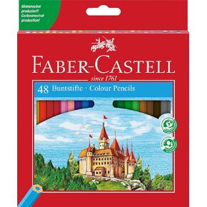 Faber-Castell Castle 120148 Colouring Pencils Set, 48 Pieces, Hexagonal, Shatterproof, for Children and Adults