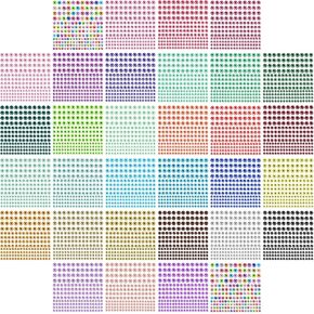 5504pcs 32 Sheets 30 Colors 3mm to 5mm Self-Adhesive Face Gems Stickers,Colorful Bling Rhinestone Sticker Sheet for DIY Crafts,Face,Nail,Body,Makeup,Wedding,Decor,Embellishments(3 Size)