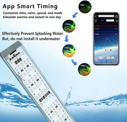 LED Aquarium Lights ، Smart App Timing Timing Fish Light ، RGBW Full Spectru Aquarium Lamp 19 Inches و 49cm (2024 App Pro Max إصدار) in Saudi Arabia