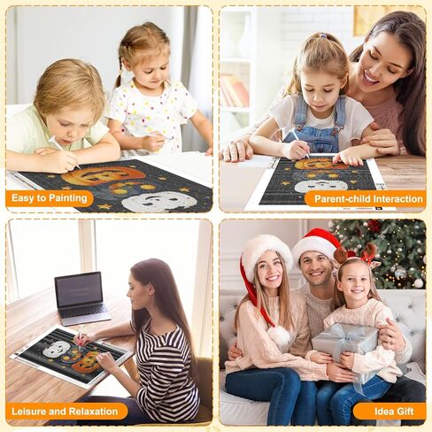 HEIBAGO Halloween Diamond Painting Kits for Adults Moon, Halloween Castle Full Drill 5D Diamond Art Kits, Pumpkin Diamond Dots for Adults, Perfect for Craft Home Decor, 12x16 inch Canvas in Saudi Arabia