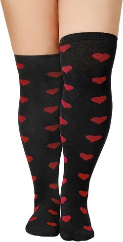 Century Star Plus Size Thigh High Socks for Women Extra Long Over the Knee High Socks Strips Stocking Leg Warmers Boot Socks in Saudi Arabia