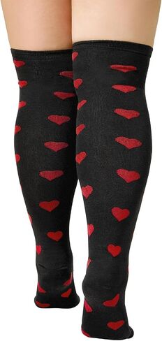 Century Star Plus Size Thigh High Socks for Women Extra Long Over the Knee High Socks Strips Stocking Leg Warmers Boot Socks in Saudi Arabia
