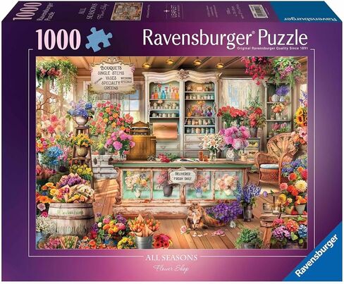 Ravensburger All Seasons Flower Shop 1000 قطعة Jigsaw Puzzle | استكشاف الترتيبات النباتية الملونة | من ماركة اللغز الأكثر مبيعا في جميع أنحاء العالم | تعزيز السطح المضاد للوهج in Saudi Arabia